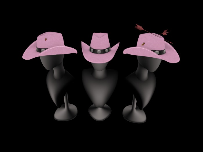 jinnilli'M Set Of 3 Pink Cowboy Hats-Add
