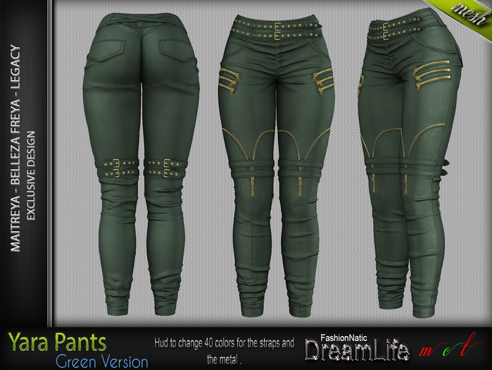 FashionNatic - Yara Pants Green - Maitreya Lara, Belleza Freya, Legacy