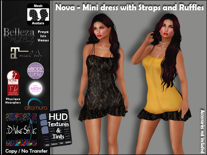 :: D!vine Style :: Nova - Mini dress with Straps Ruffles (DEMO)