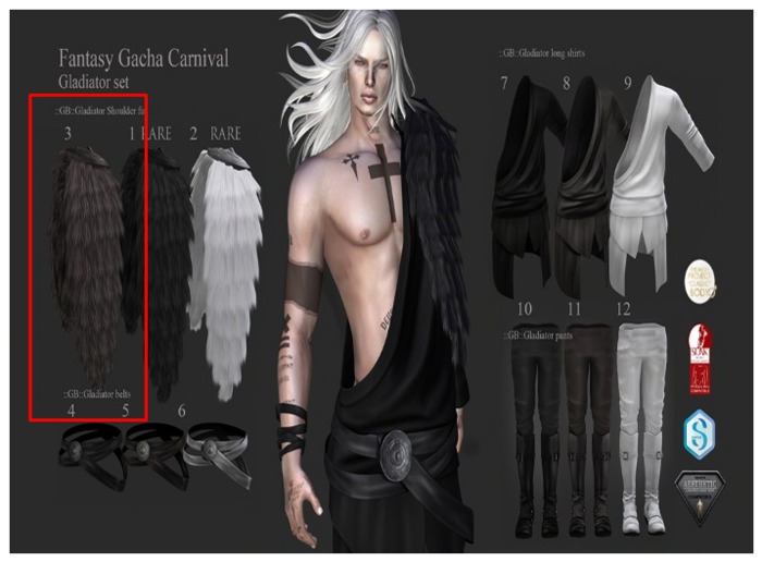 3.::GB::Gladiator Shoulder fur / Brown - RARE