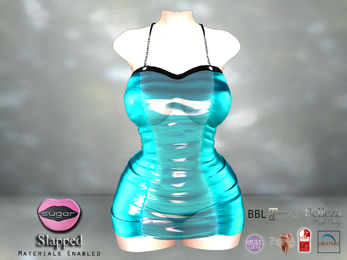:-:SUGAR:-: Slapped Dress {TEAL HUD}
