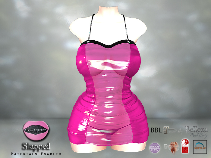 :-:SUGAR:-: Slapped Dress {HOT PINK HUD}