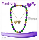 I LOVE MARDI GRAS Beads & Heart Locket MUL (HOLD TO UNPACK)