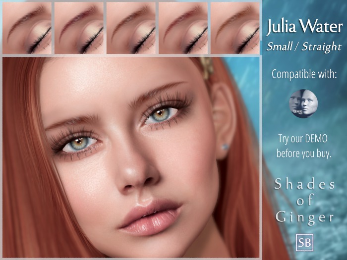 Eyebrows, Genus: JuliaWater.Small.Straight.Ginger