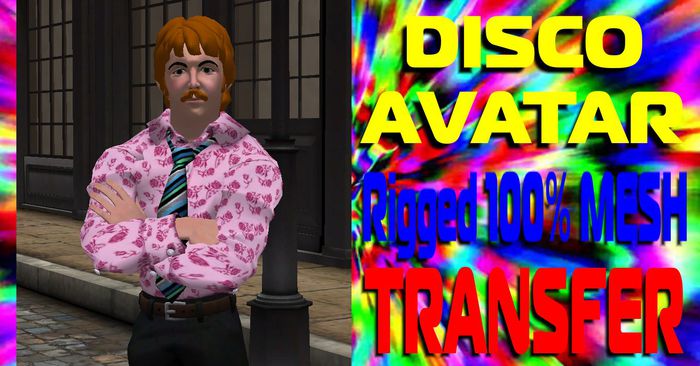 Disco Avatar 1960`s Style Rigged100% MESH Transfer/Giftable Ready for Sim and RP