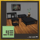 JE. Kelali Table Set (Black) - C/M (Wear to Unpack)