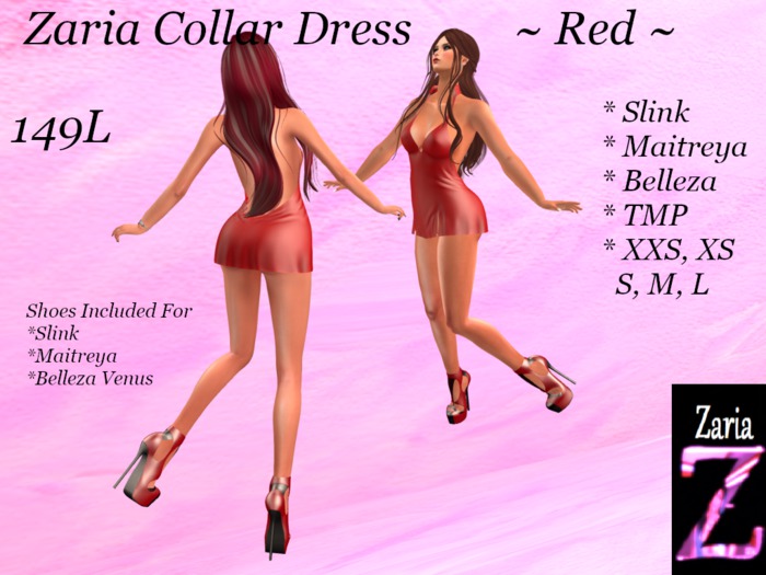 Zaria Collar Dress Red 1