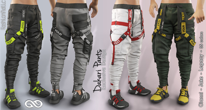 FashionNatic - Dakari Pants Male Fatpacks - Signature Gianni, Belleza - Jake, Legacy