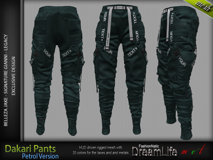FashionNatic - Dakari Pants Male Petrol - Signature Gianni, Belleza - Jake, Legacy