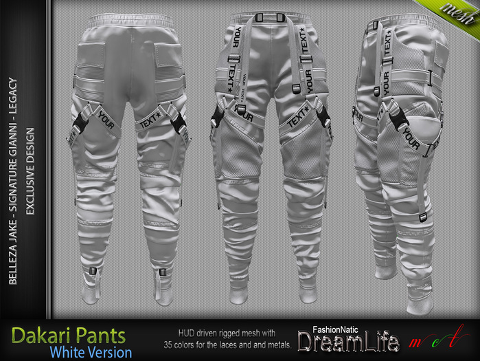 FashionNatic - Dakari Pants Male White - Signature Gianni, Belleza - Jake, Legacy