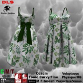 Strap Sundress white green leaves boxed