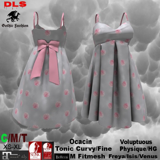 Strap Sundress white pink flowers boxed
