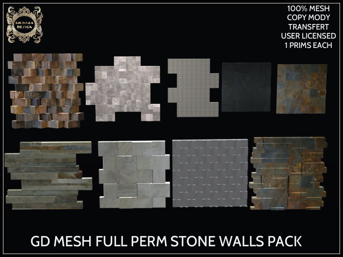 GD MESH FULL PERM STONE WALLS PACK