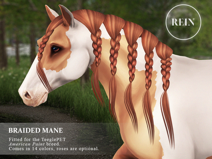 REIN - TeeglePet Braided Mane AMERICAN PAINT
