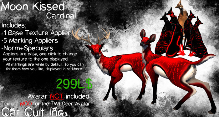 Cat Cult Inc. MoonKissed Deer Cardinal [wear 2 unpack]