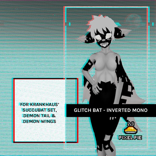 PIXEL PIE - Glitch Bat Mod- Inverted Mono