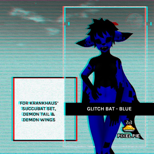 PIXEL PIE - Glitch Bat Mod- Blue