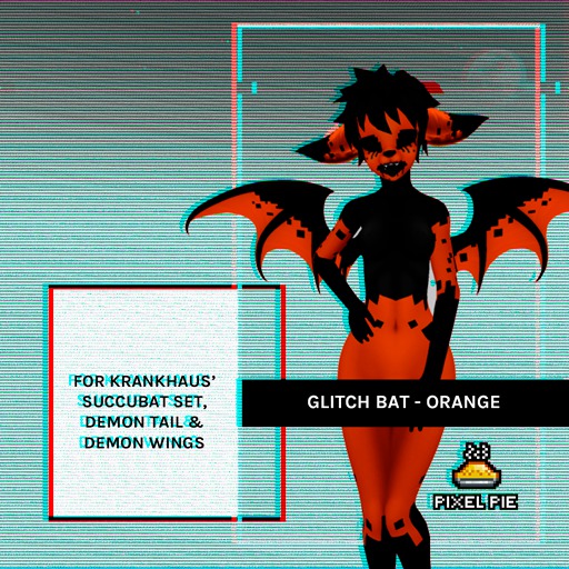 PIXEL PIE - Glitch Bat Mod- Orange