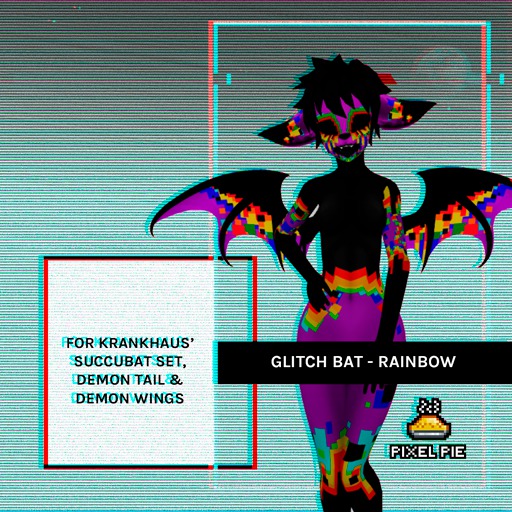 PIXEL PIE - Glitch Bat Mod- Rainbow