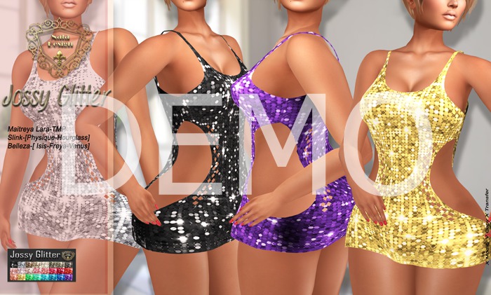 DEMO - ND - Jossy Glitter  Mini Dress - For all mesh  bodies