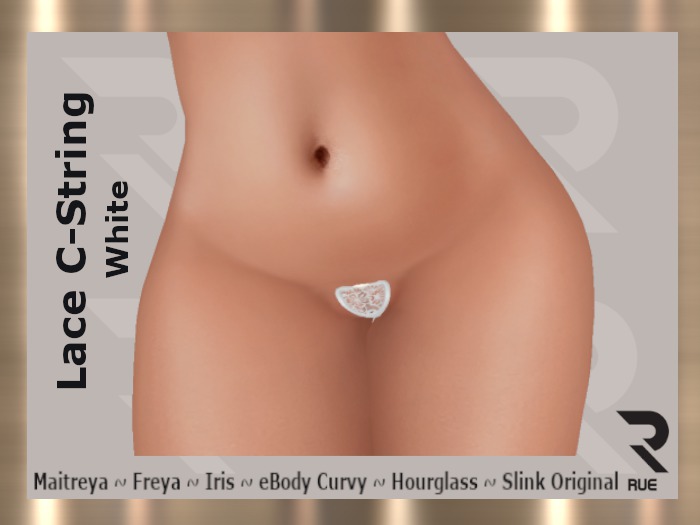 :: RUE :: Lace C-String - White