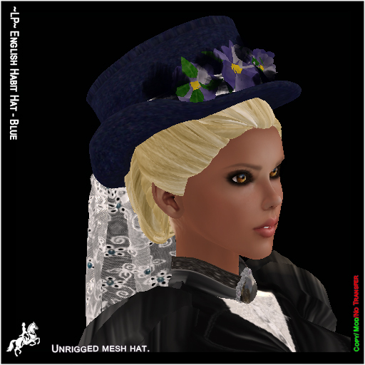 ~LP~ English Habit Hat - Blue [Add & Click]