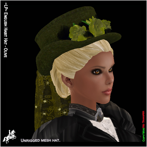 ~LP~ English Habit Hat - Olive [Add & Click]