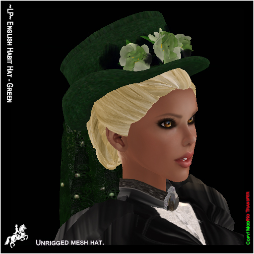 ~LP~ English Habit Hat - Green [Add & Click]
