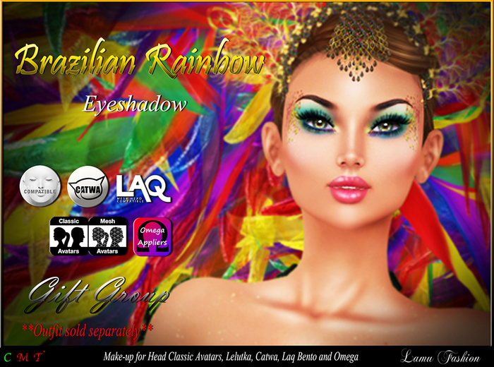 -Lamu Fashion-Eyeshadow *Brazilian Rainbow* GIFT GROUP!