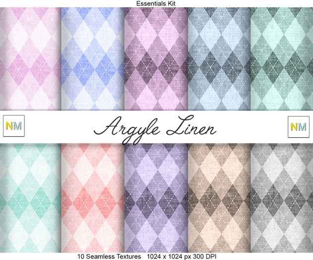 Argyle Linen Essentials Kit 10 Seamless Fabric Textures NM