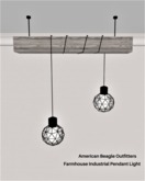ABO - Farmhouse butcher block pendant light chandelier bleached