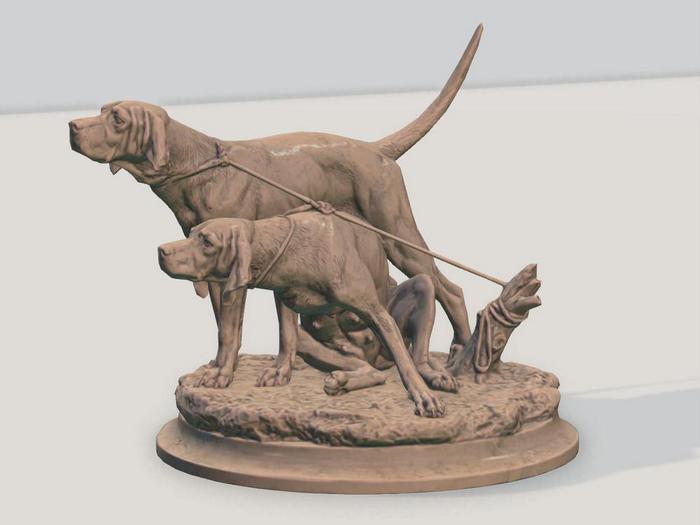 Animal Sculptures Gacha 2 Two Tethered Hounds