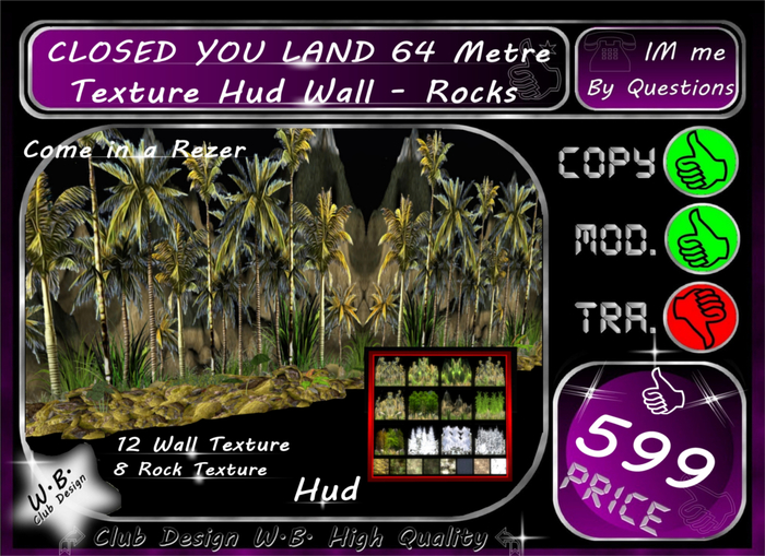 * NEW * Closed your Land * Hud Texture * 64 Metre Long*