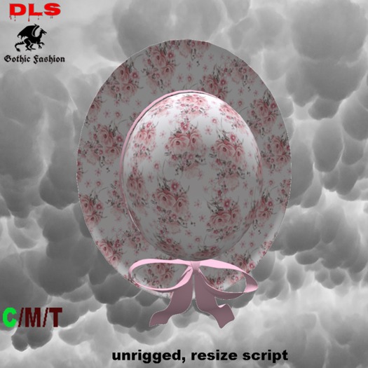 Spring hat romantic flowers rose bow boxed