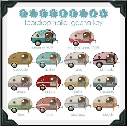 floorplan. teardrop trailer gacha / turquoise RARE
