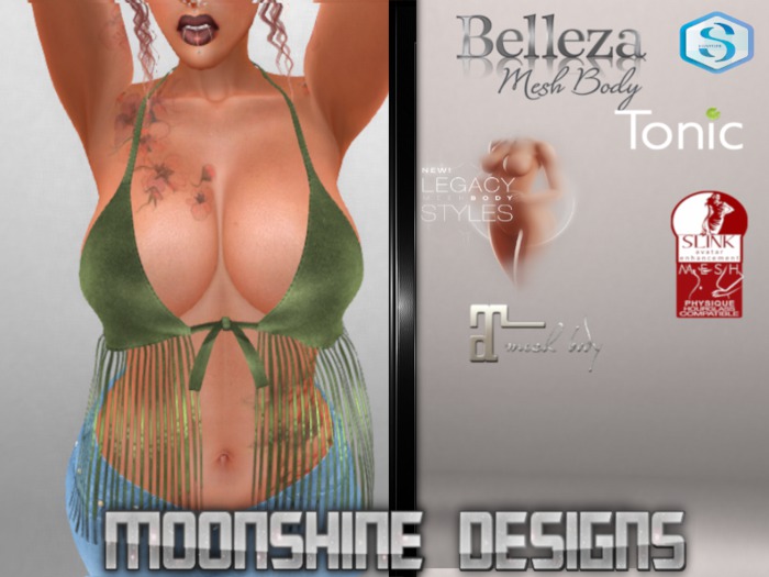 MSD FRINGED BIKER TOP OLIVE