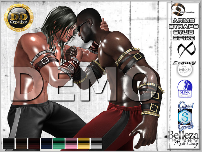 ☾ⅅⅅ☽☣ Arms Straps Studs and Spikes for Men ☣  [DEMO]