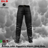 Male Jeans Pants with Belt black washed  boxed