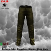 Male Jeans Pants with Belt yellow
