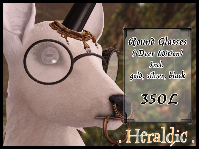 . heraldic . deer glasses