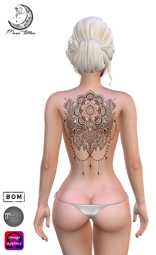 *Moon Tattoo* Big Mehndi Flower