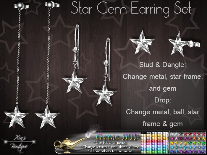 Star Gem Earring Set