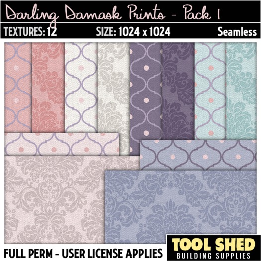 Tool Shed - Darling Damasks - Pack 1