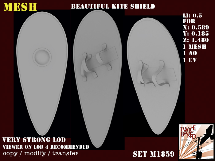 "TB" medieval kite shield M1859J