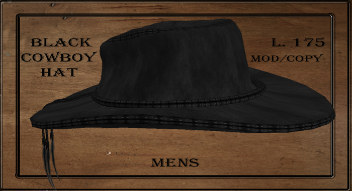 Black Cowboy Hat Boxed