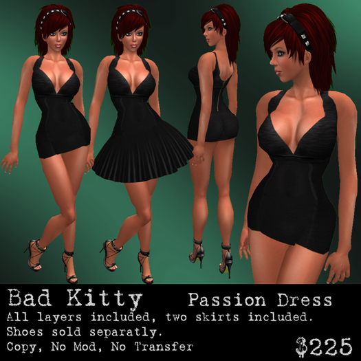 Bad Kitty Passion Dress Black (R) V