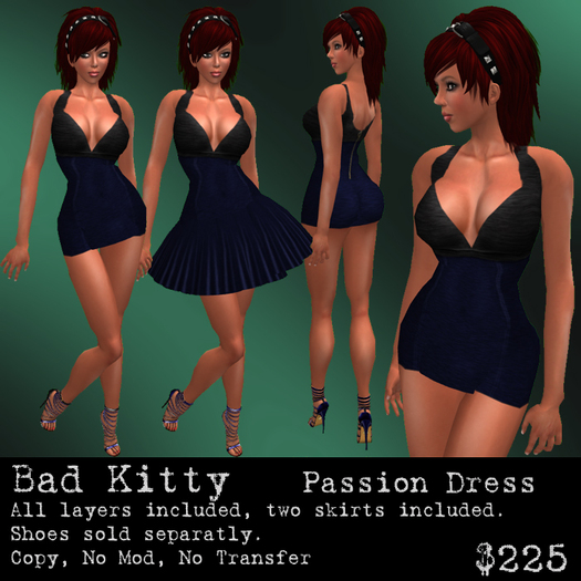 Bad Kitty Passion Dress Blue (R) V