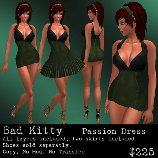 Bad Kitty Passion Dress Green (R) V