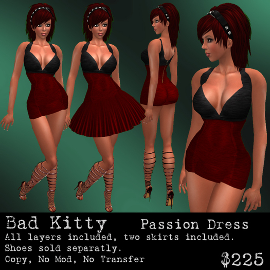 Bad Kitty Passion Dress Red (R) V