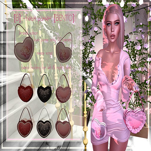 [B] -heart purse- BLACK ROSES [WEAR ME]